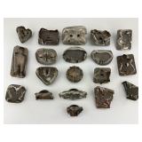 18 Antique Tin Metal Cookie Cutters.