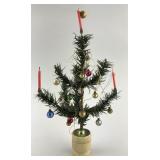 Excellent Miniature Feather Tree w/ Ornaments.