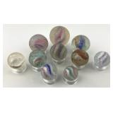 Lot Of German Swirl Ribbon Core Marbles.