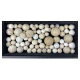 Lge Lot 19th C Clay/ China Paint Decorated Marbles