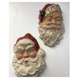 Vintage Papier Mache Santa Claus Decorations.