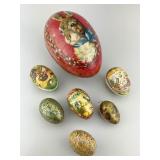 Early German Papier Mache Easter Eggs.