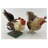 Early Spun Cotton & Feather Chickens.