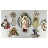 German Victorian Wire & Paper Christmas Ornaments.