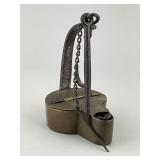 Peter Derr Berks Co Betty Lamp Stamped 1838.
