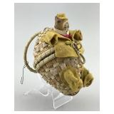 Extremely RARE Composition Rabbit W/ Woven Basket.