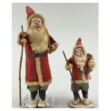 Spun Cotton & Felt Papier Mache Christmas Santas.