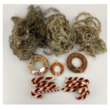 Vintage Christmas Tinsel, Pipe Cleaner Ornaments.