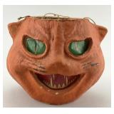 1920s Papier Mache Halloween Cat Lantern.
