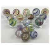 Lot Of German Swirl Ribbon Core Marbles.