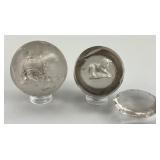 Pair Of German Sulphide Marbles.
