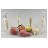 Rare Spun Cotton Vegetable Christmas Ornaments.