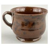 Rare Pennsylvania Pottery Redware Mug.