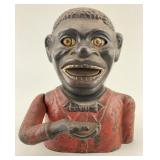Antique Cast Iron Black Americana Mechanical Bank.