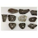 10 Antique Tin Metal Cookie Cutters.