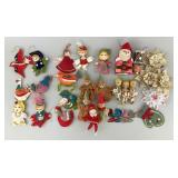 Vintage Flocked Christmas Tree Ornaments.