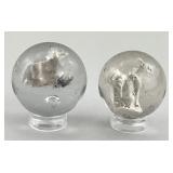 Pair Of German Sulphide Marbles.