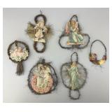 German Victorian Wire & Paper Christmas Ornaments.