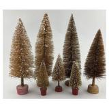 Vintage Bottle Brush Christmas Trees.