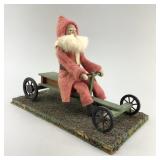 German Folk Art Santa Pull Toy on Display.