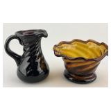 Stiegel Type Amethyst & Amber Pitcher, Bowl.