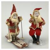 Spun Cotton & Felt Papier Mache Christmas Santas.