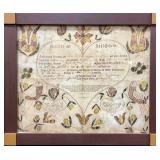 1809 German Fraktur Birth & Baptism Certificate.
