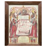 German Fraktur Birth & Baptism Dated 1888.