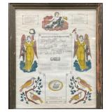 German Fraktur Birth & Baptism Dated 1871.