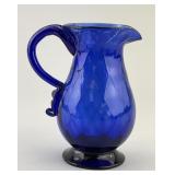 Early Stiegel Type Cobalt Glass Pitcher.
