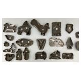 21 Antique Tin Metal Cookie Cutters.