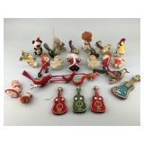 Vintage Flocked Christmas Tree Ornaments.