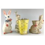 Antique Papier Mache Easter Bunnies.