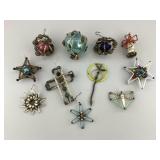 Antique Czech Beaded Glass Christmas Ornaments.