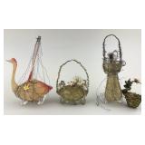 German Wire & Glass Victorian Christmas Ornaments.