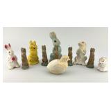 Early Chalkware Easter Rabbits & Duckling.