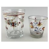 Pair of Stiegel Type Enameled Glass Tumblers.