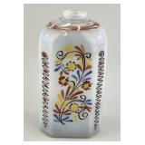 Early Stiegel Type Enameled Milk PA Dutch Flask.
