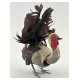Rare Early Spun Cotton & Feather Nodder Turkey.