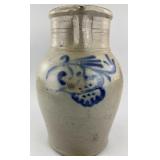 Very Good 19th C Blue Decorated Stoneware Pitcher.