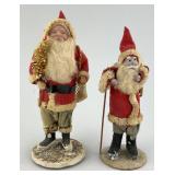 Spun Cotton & Felt Papier Mache Santa Clauses.