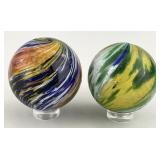 Pair Of German Onionskin Marbles.