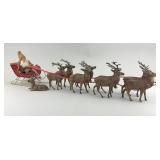 19th C Santa, Early Lead Reindeer.