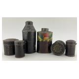 Vintage Toleware Canisters, S&P Shakers.