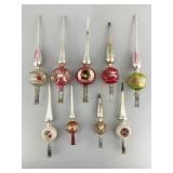 Vintage German Glass Christmas Tree Toppers.