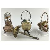 German Wire & Glass Victorian Christmas Ornaments.