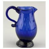 Early Stiegel Type Cobalt Glass Pitcher.