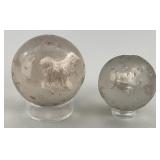 Pair Of German Sulphide Marbles.