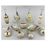 Antique Mercury Glass Christmas Tree Ornaments.
