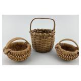 Vintage Split Oak Miniature Baskets.